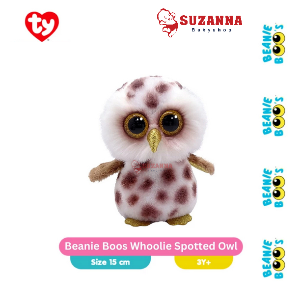 TY Beanie Boos Whoolie Spotted Owl (Regular) -- Boneka Burung Hantu