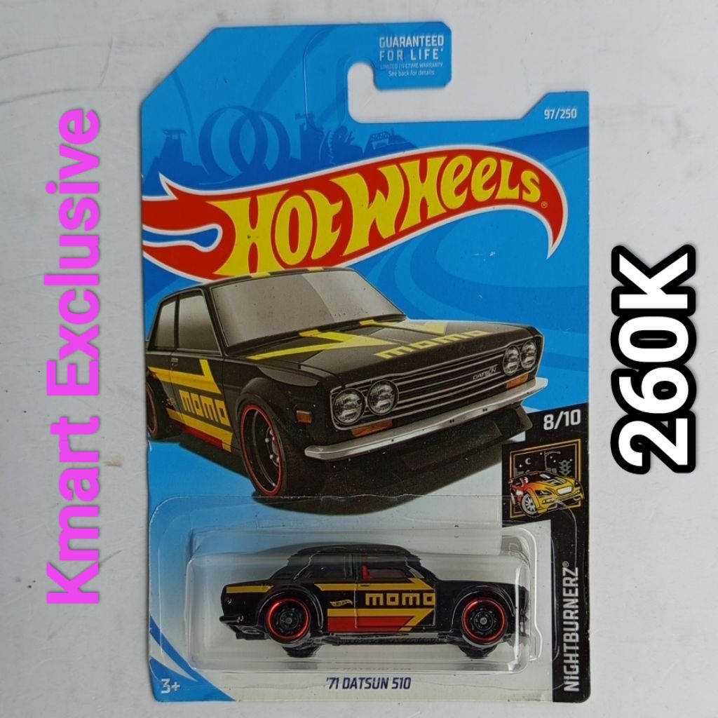 Hot Wheels Nightburnez 71 Datsun Bluebird 510 Momo Hitam Kmart Exclusive