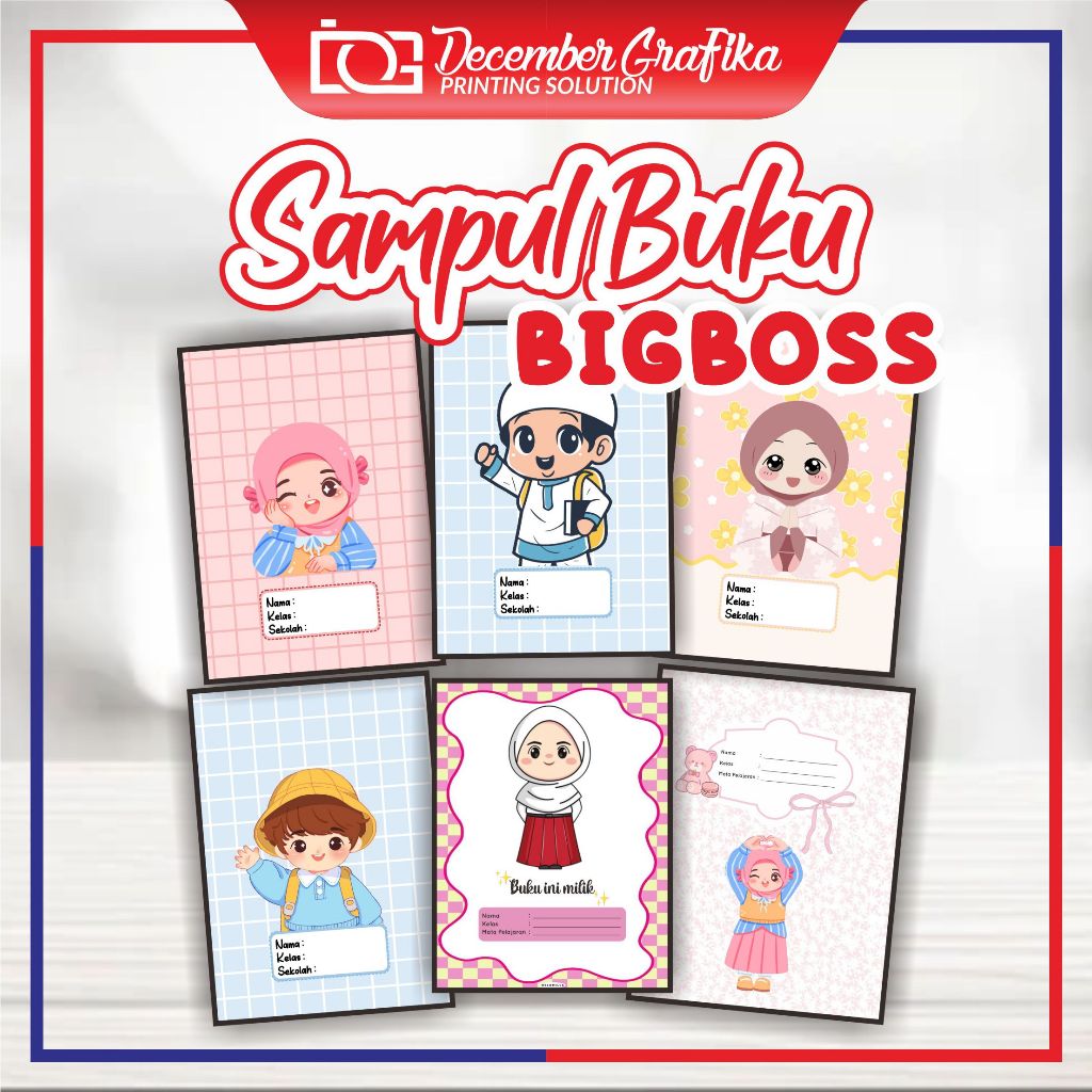 

TERMURAH!! (ISI 5) SAMPUL BUKU TULIS BIGBOS / SAMPUL BUKU MOTIF LUCU / SAMPUL CUSTOM