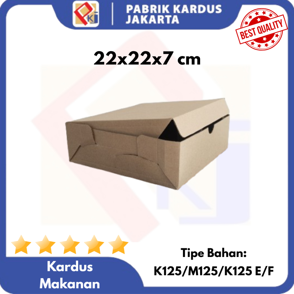 

Kardus Coklat / Kotak Nasi / Hampers Makanan Polos Uk 22x22x7 cm / Box Cake / Kue Snack