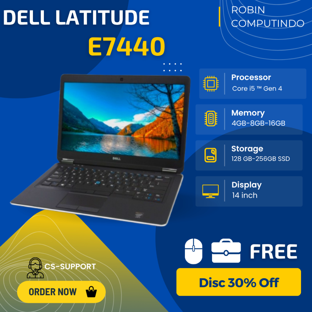 Laptop Dell Latitude E7440 Core i5 Ram 8GB Ssd 256GB MURAH/ORIGINAL/BERGARANSI