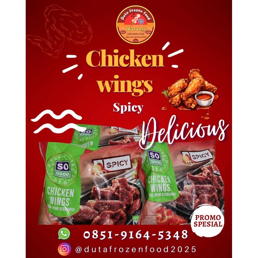 

spicy chicken wings so good 400g. sayap ayam