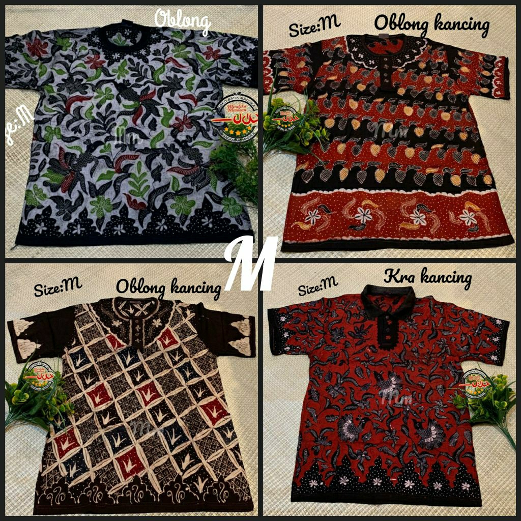 T SHIRT/KAOS BATIK TULIS MADURA TANJUNG BUMI BANGKALAN  TEBIRUAN SIZE M