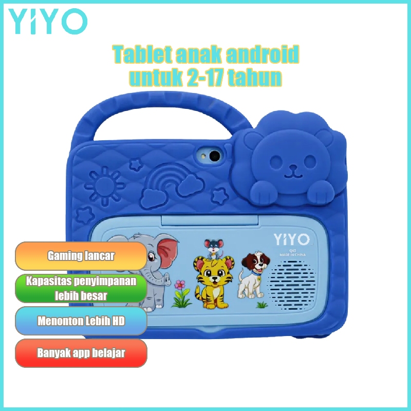 YIYO Tablet Android Untuk 2-17 Tahun Tablet PC Kids Tablet Anak Asli 8+256GB Murah Android Tab