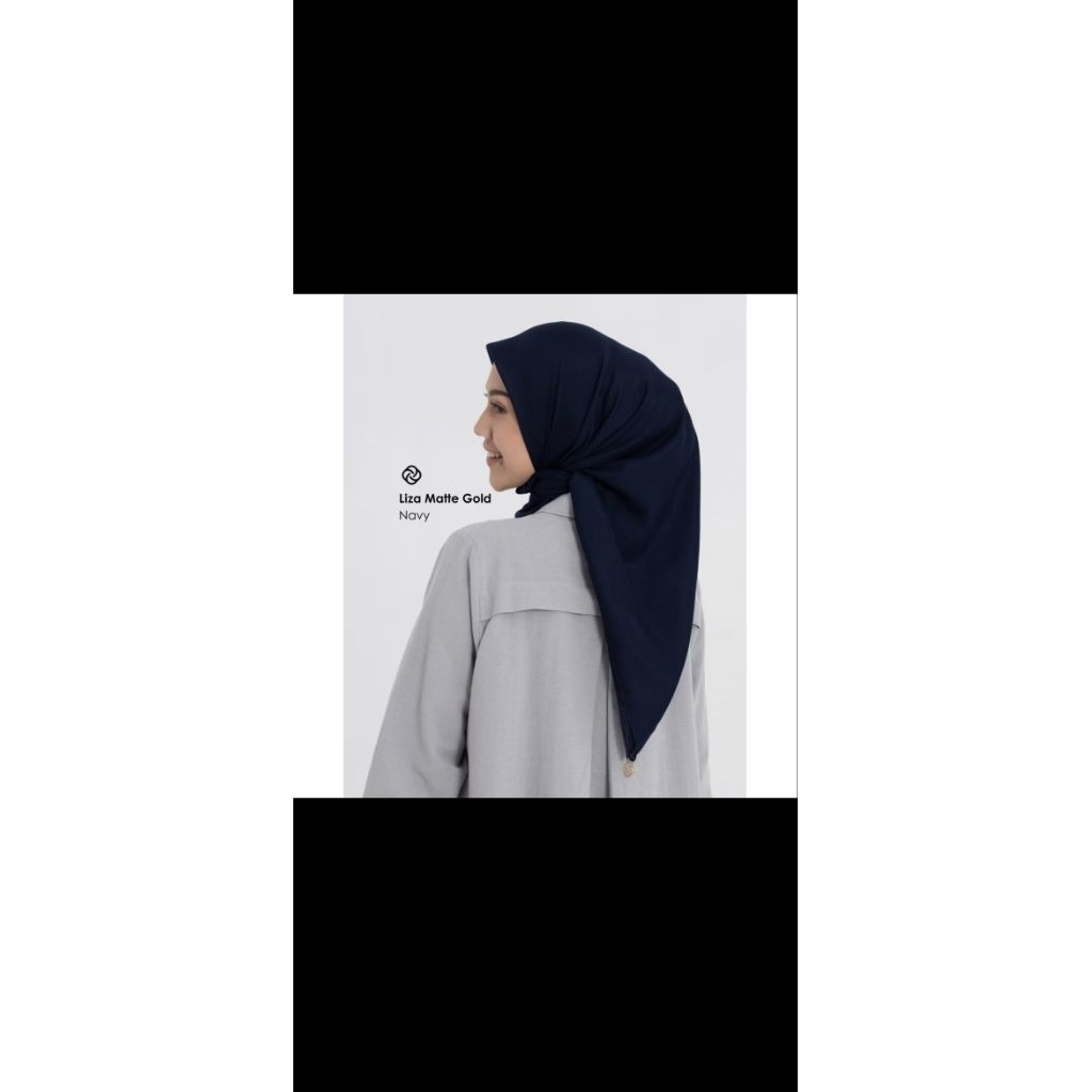 deenay liza series voal navy hijab polos segi empat kerudung