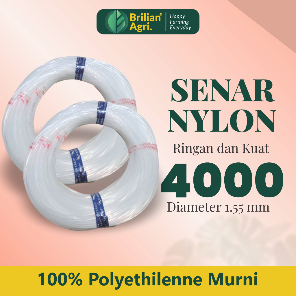 BRILIAN - Senar Cap Ikan Kakap Ukuran 4000 per Roll /Tali Senar Pancing / Senar Layangan