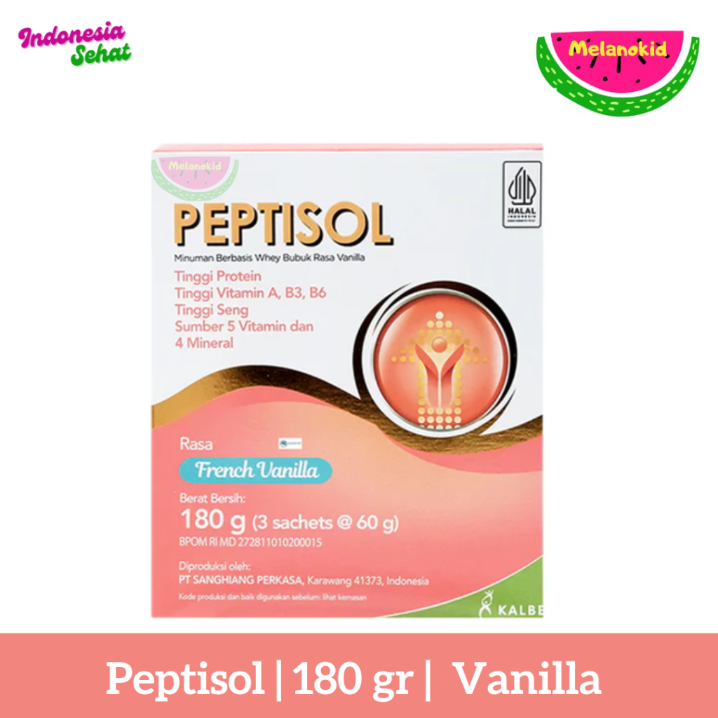 Peptisol Vanila 180 Gram - Susu Tinggi Protein Pemulihan Pasca Sakit / Peptisol Tinggi Protein