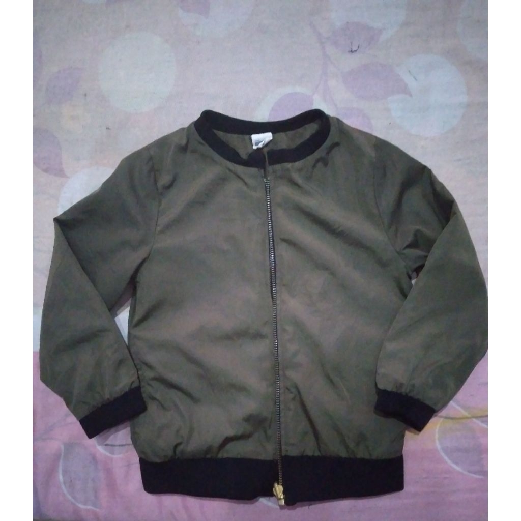 preloved jaket anak army resleting parasut bomber laki perempuan cowok cewek unisex max bb 15kg todd