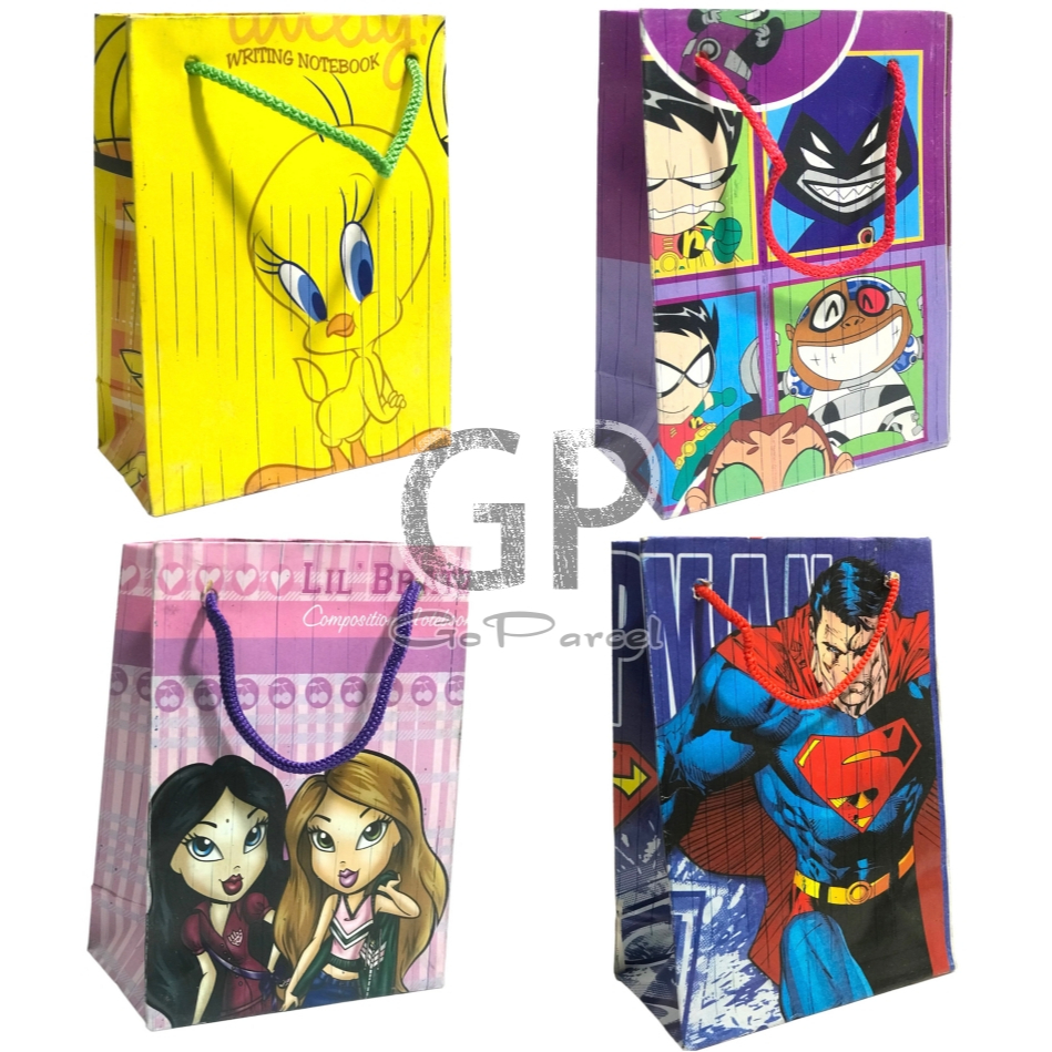 ( 6 Pc ) PAPERBAG MOTIF - TAS KERTAS PAPER BAG KECIL MINI SOUVENIR SNACK GOODIEBAG HAMPERS