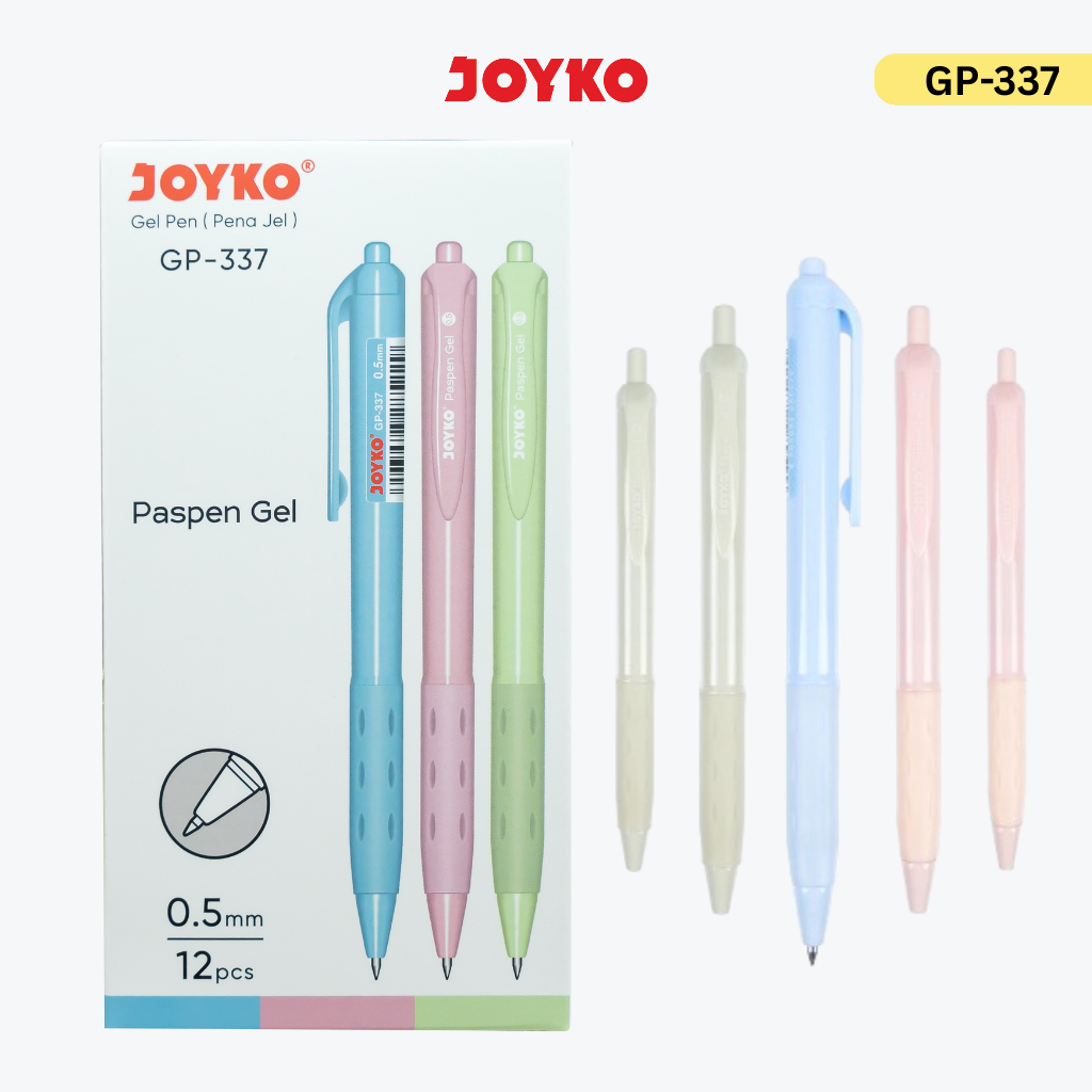 

JOYKO Pulpen Gel 1 Pack GP-337 Paspen Gel 0.5mm Isi 12 Pcs