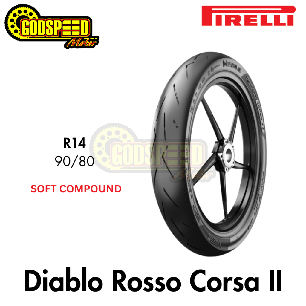 BAN PIRELLI ROSSO CORSA II CORSA 2 RING 14 90/80 LEBAR 90 SOFT COMPOUND VARIO BEAT SCOOPY AEROX LEXI