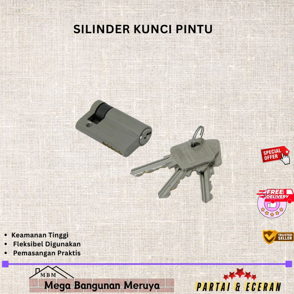 Silinder Kunci Pintu Rumah - Anak Kunci Pintu Cylinder Kunci Rumah Belmondo Silinder Kunci Set