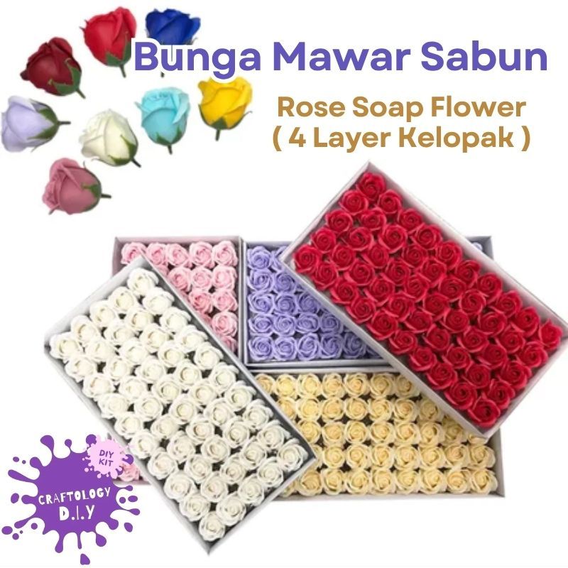 [VIRAL] BUNGA MAWAR SABUN / ROSE SOAP FLOWER PREMIUM 4 LAYER KELOPAK ECER PER 1 PCS BUNGA SABUN IMPO