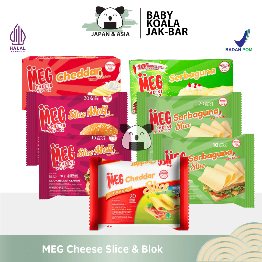 

MEG CHEESE Keju Slice & Blok Halal | Keju lembaran | Keju Parut | Cheddar - Kembangan