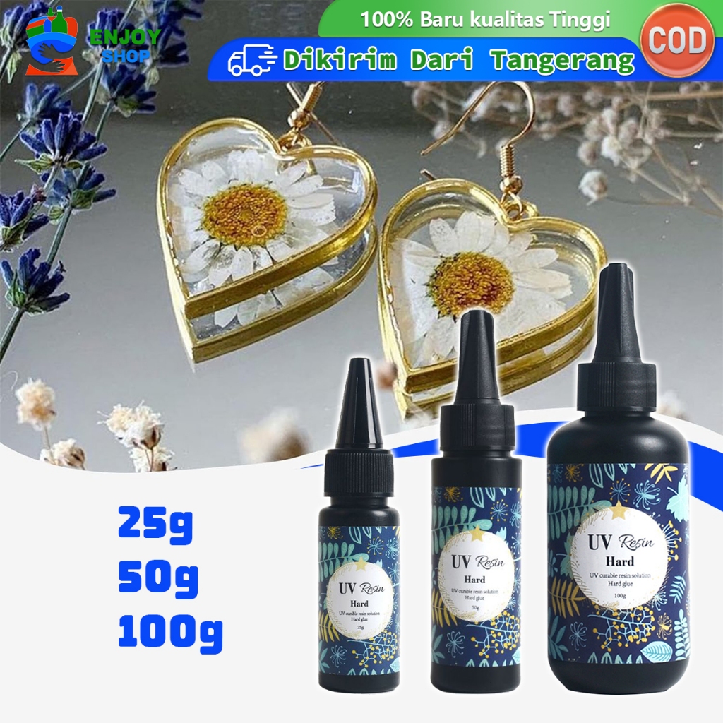 

Resin UV Bening DIY Resin Clear Lem UV Resin Hard 25/50/100g Glue Kental Untuk Expert Handcrafter