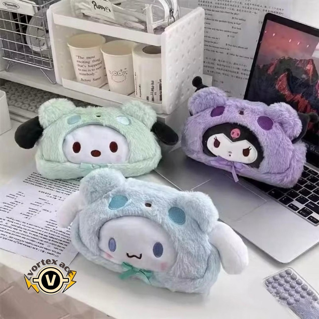 

TEMPAT PENSIL SANRIO POUCH BULU MULTIFUNGSI CINNAMONROLL KUROMI MELODY POCHA SB-1