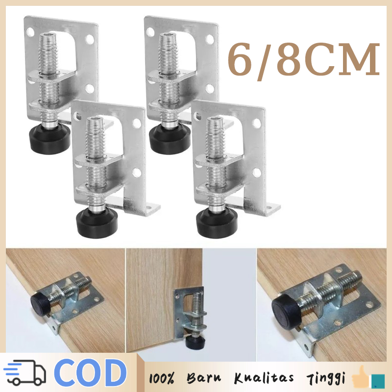 Isi 4pcs Adjuster Kaki Stabil Kaki Meja Adjustable Wardrobe Kitchen Lemari Foot Dapur Meja Furniture