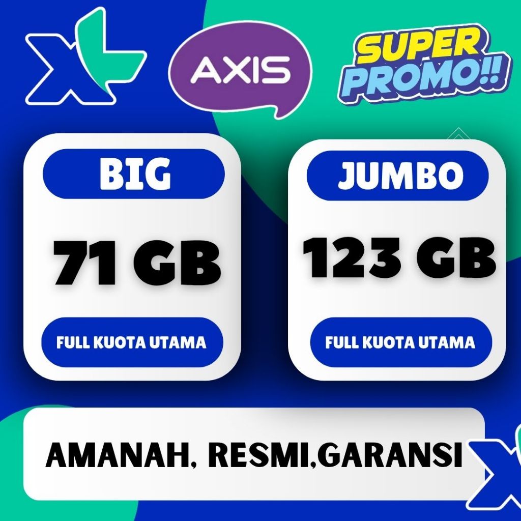 Voucher Kuota Data XL / AXIS Murah 30 Hari Full Kuota Utama