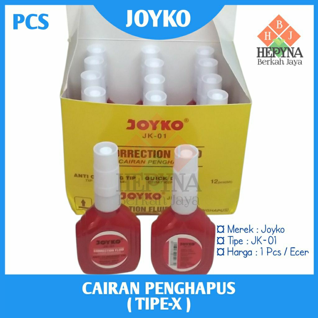 

JUAL ( 1 PCS ) JK-01 Correction Fluid Merah/Tipe x Cairan Koreksi/Tip X Warna Red