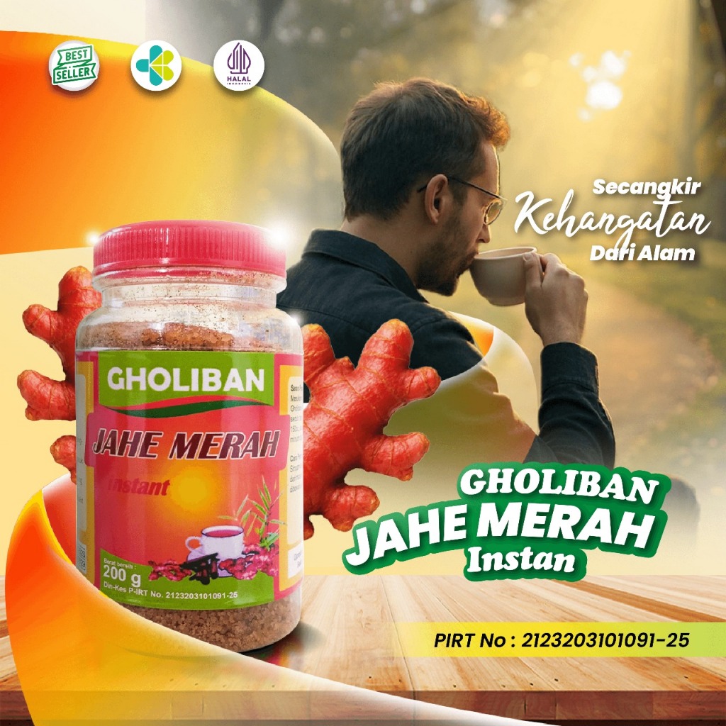 

Jahe Merah Instan / Seduh Gholiban 200 gr Kemasan BOTOL