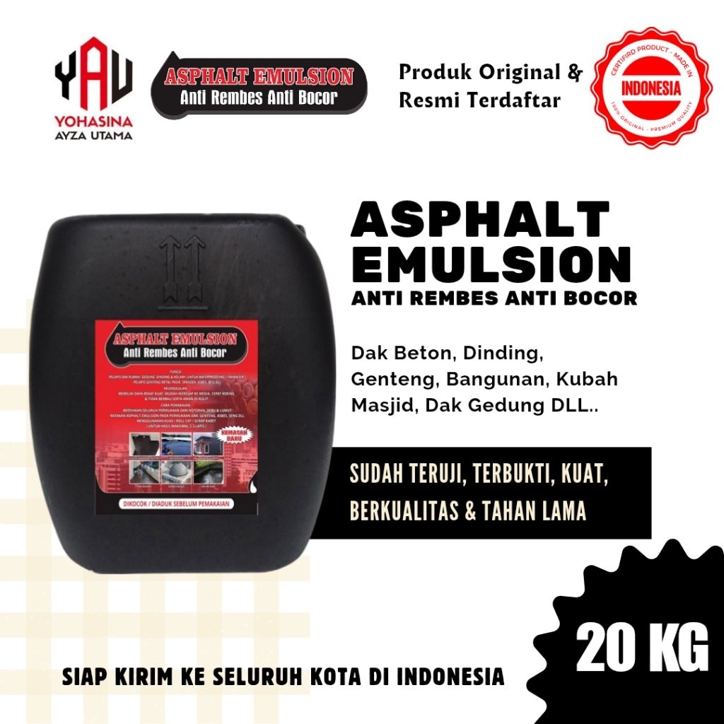 Cat Tembok Anti Bocor Aspal Cair Anti Bocor Asphalt Emulsion for Waterproofing - 20 kg