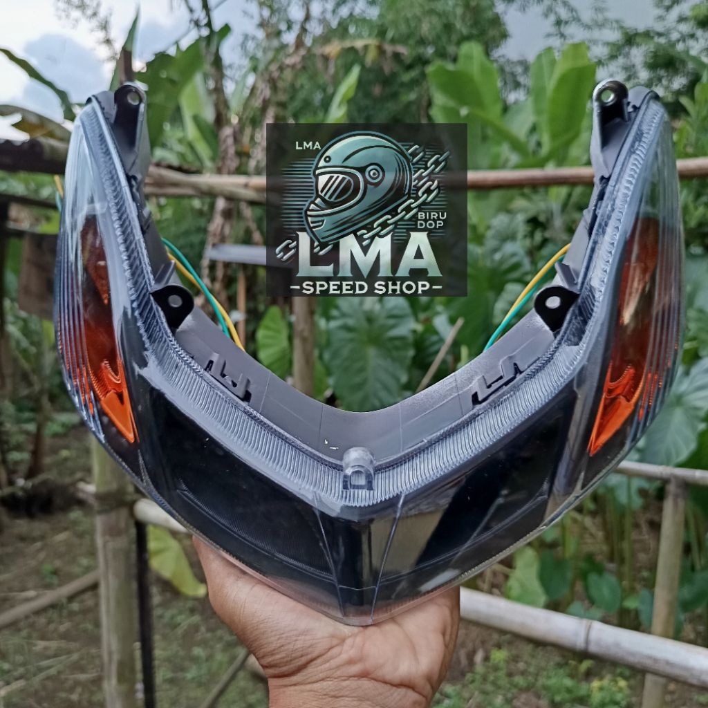 ISA COD 'Reflektor Lampu Sen custom Sein custom Mio Smile Smoke hitam Plus Soket Lampu Sen Depan Mio