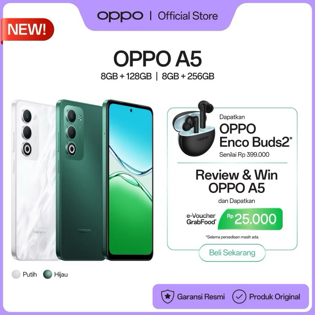 OPPO A5 NFC RAM 8/128GB & 8/256GB GARANSI RESMI