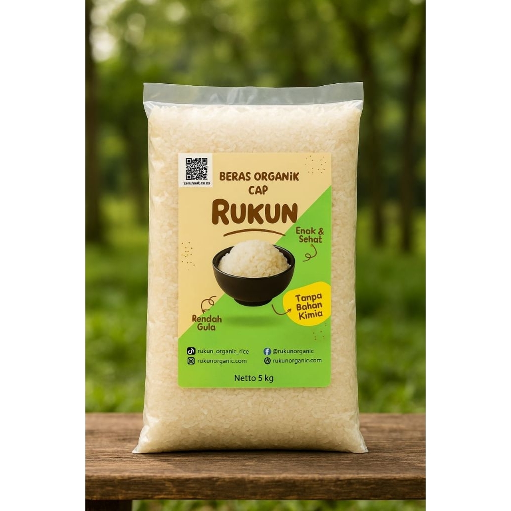 

Beras Organik Cap Rukun kemasan 5Kg | Beras Diet | Beras Rendah Gula | Beras Sehat