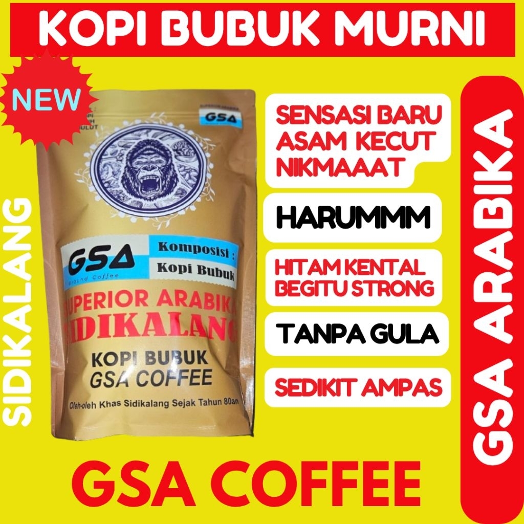 

Kopi Arabica 1Kg Arabika 1 kg Sidikalang Bubuk Murni Hitam