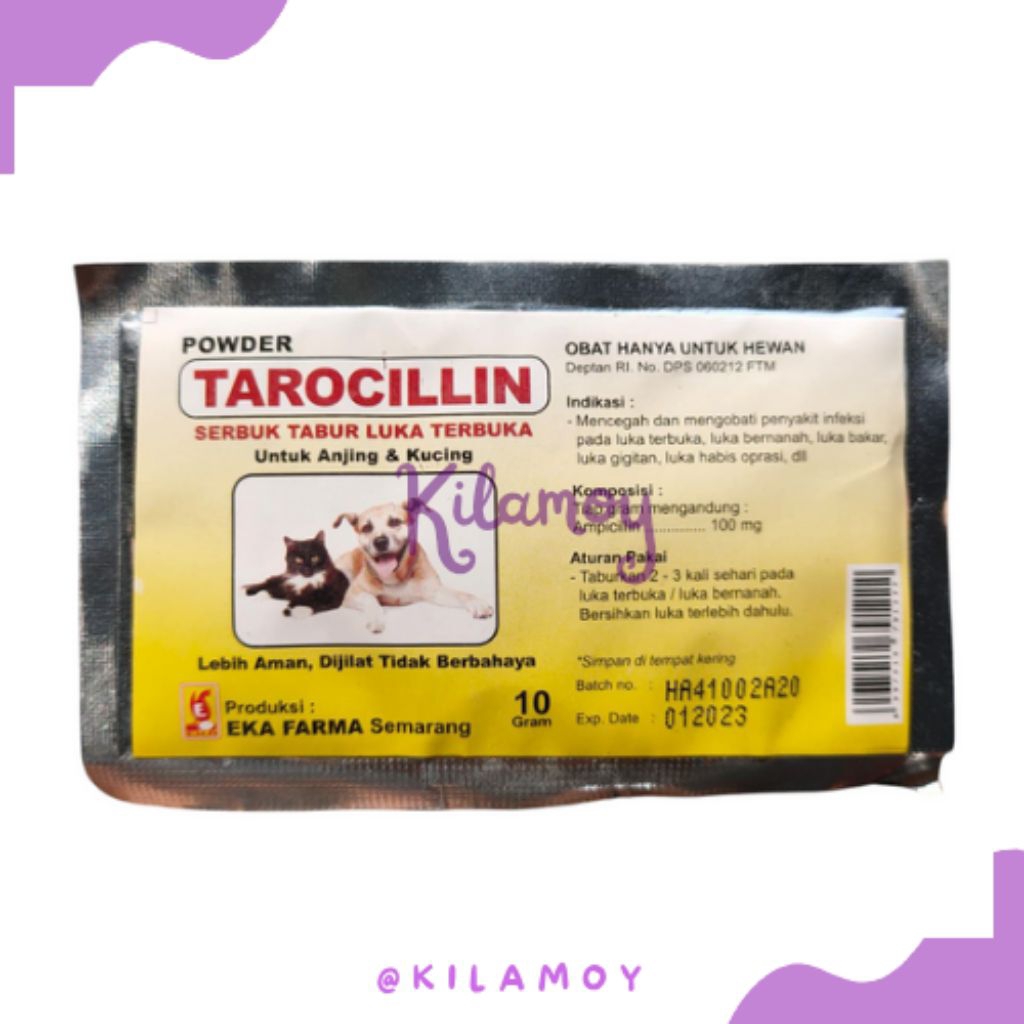 Tarocillin - Obat Luar Luka Kucing Anjing Obat Luka Terbuka Kucing Anjing Luka Bakar PASTI READY
