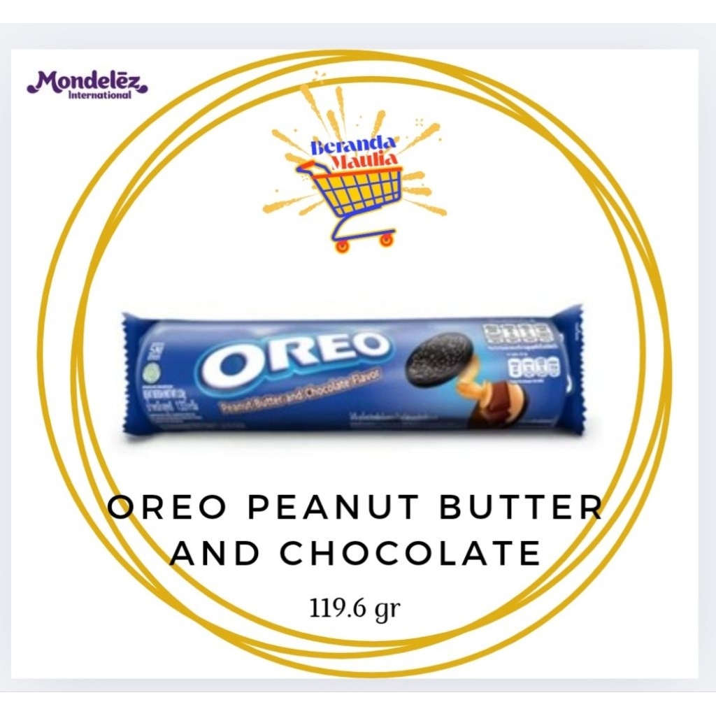 

Oreo Peanut Butter and Chocolate - biskuit sandwich rasa coklat kacang kemasan 119.6gr