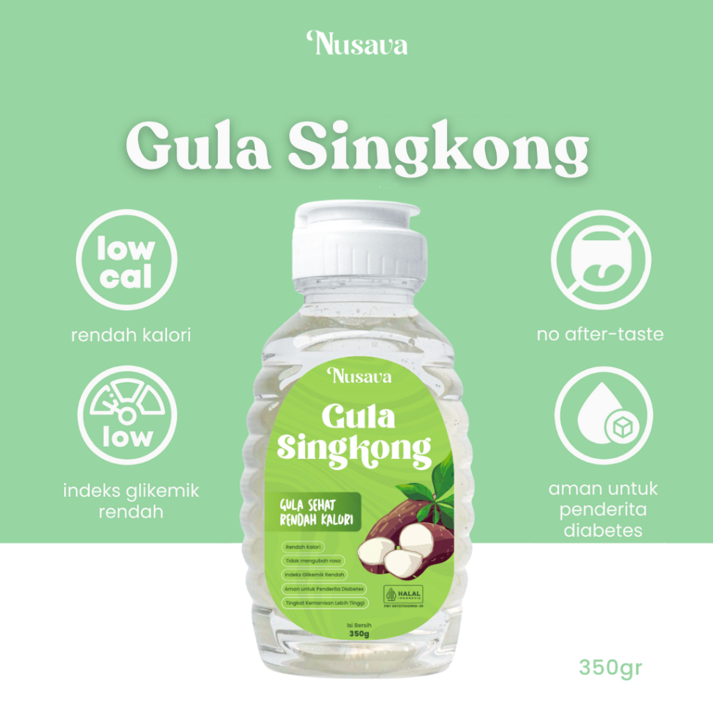 

Gula Singkong Cair Nusava - Pemanis Alami Rendah Kalori - Natural Sweetener - 350gr (250ml)