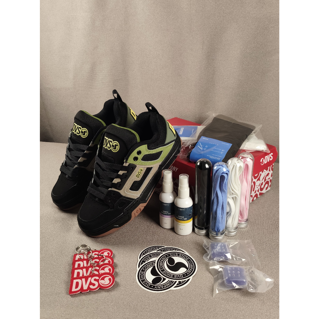 Sepatu Skate DVS Comanche Burn Olive/Black Realpict 100% BNIB Ukuran 39-45