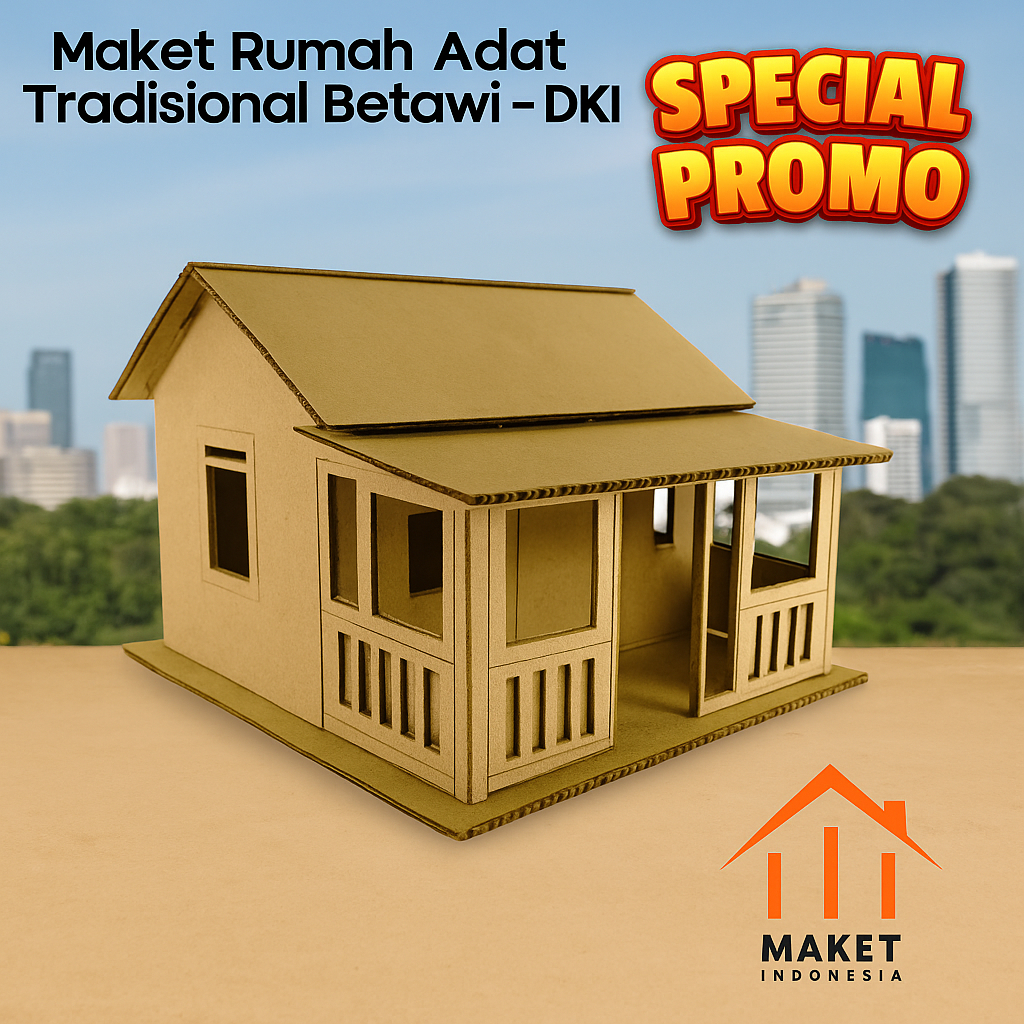 MAKET MINIATUR RUMAH ADAT - KEBAYA BETAWI DKI JAKARTA-belum dirakit