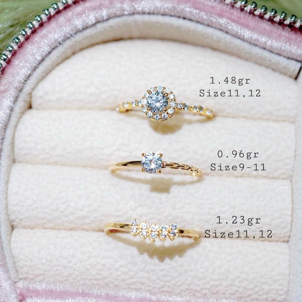 Cincin Emas Solitaire Mata Satu Diore Kasual Cincin Emas Nikah Kadar 700 Emas Tua