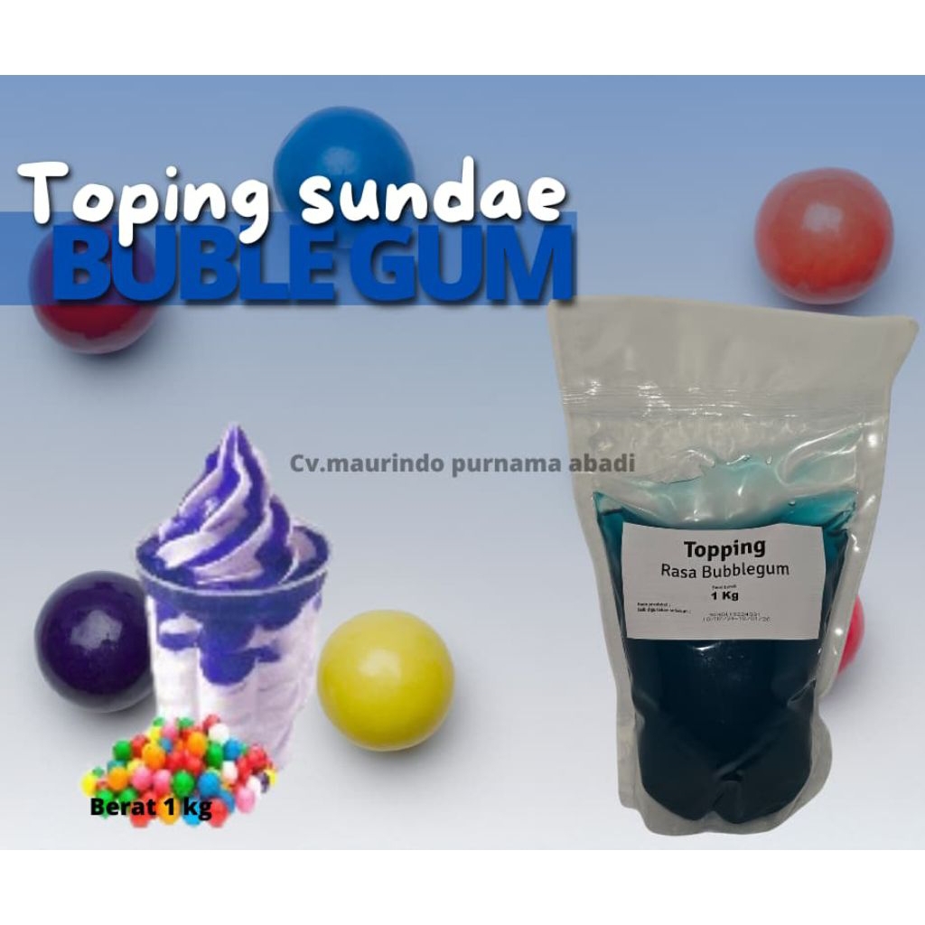 

Toping sundae/toping cair eskrim rasa buble gum
