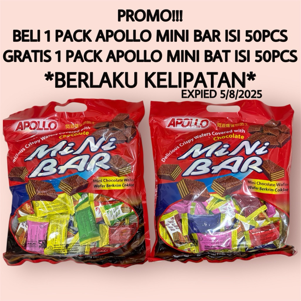 

[PROMO BELI 1 GRATIS 1] APOLLO MINI BAR 300GR (50PCS @6GR)