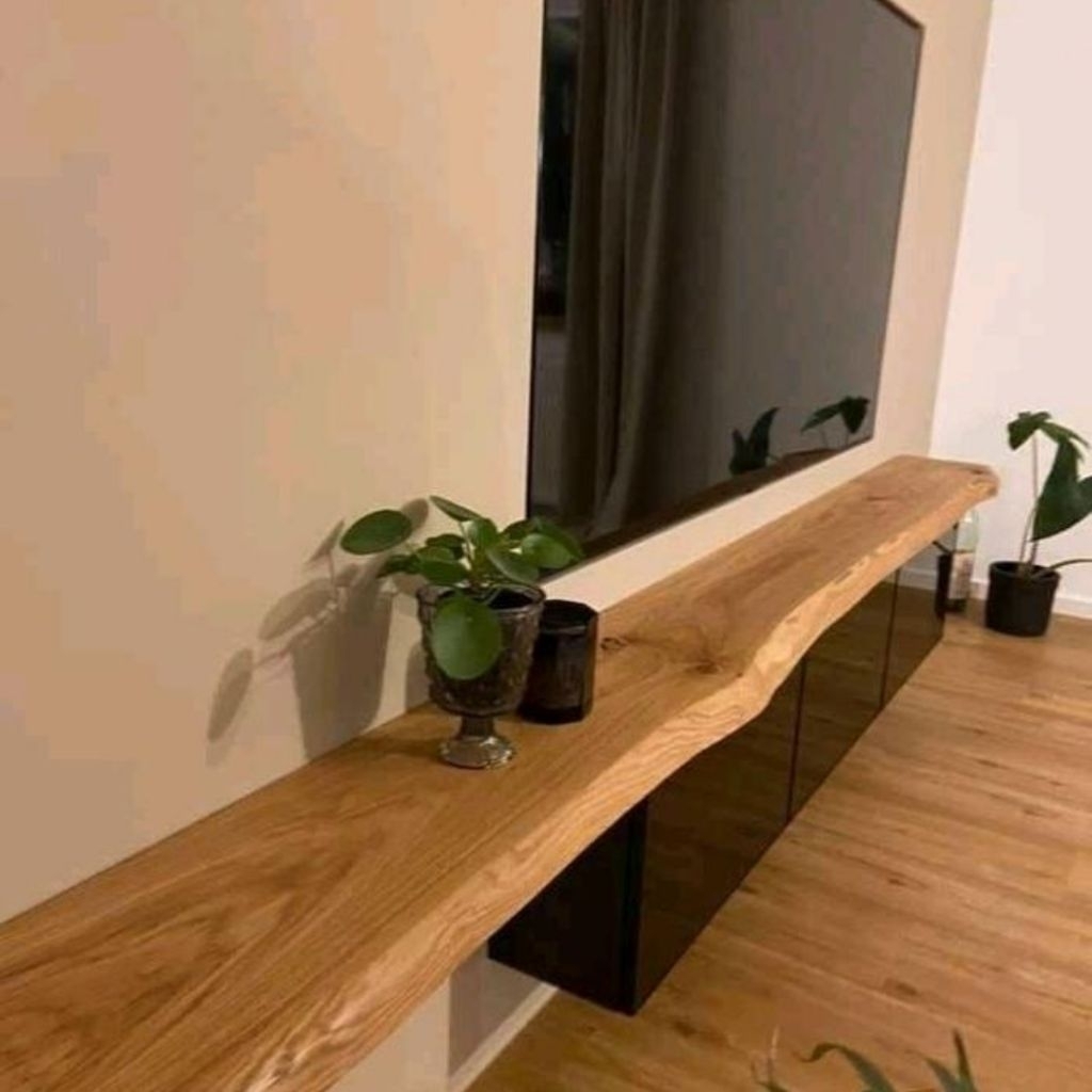 Rak Ambalan dinding Papan Ambalan Dinding kayu jati solid model alami