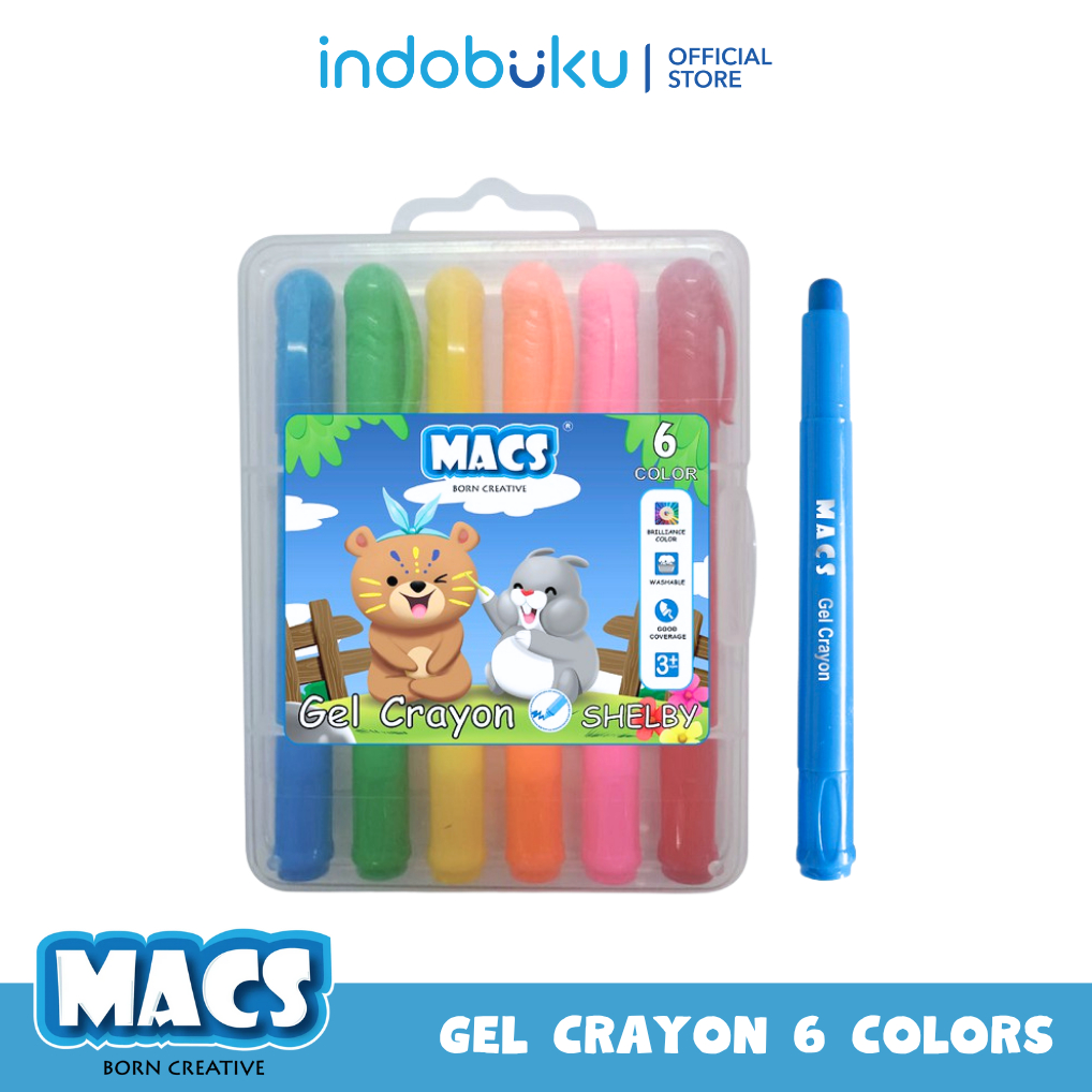 

MACS Gel Crayon 6 Warna Colors / Krayon Macs 6 Warna
