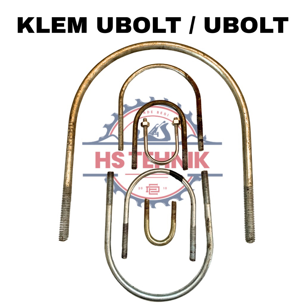 KLEM UBOLT / U BOLT / BAUT U 12mm X 4”, 8“+ 2mur Galvanis