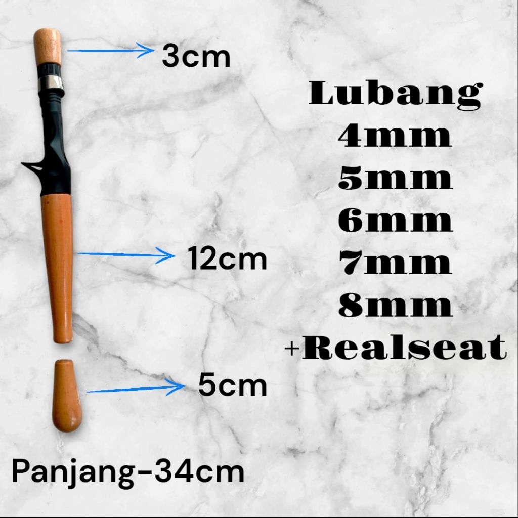 16.GAGANG JORAN KAYU JAPANSTYLE reelseat BC