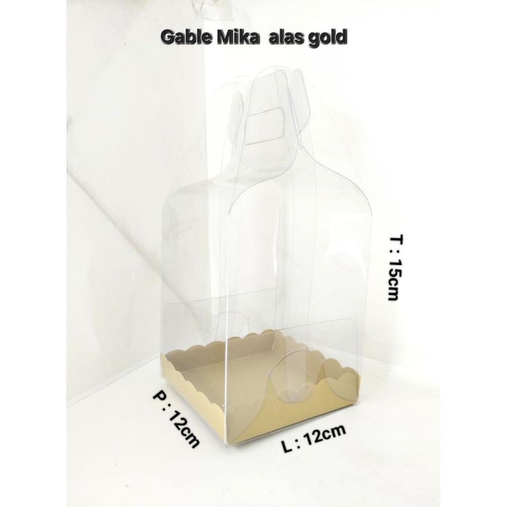 

5pcs GABLE BOX MIKA ALAS GOLD 12x12x15 cm