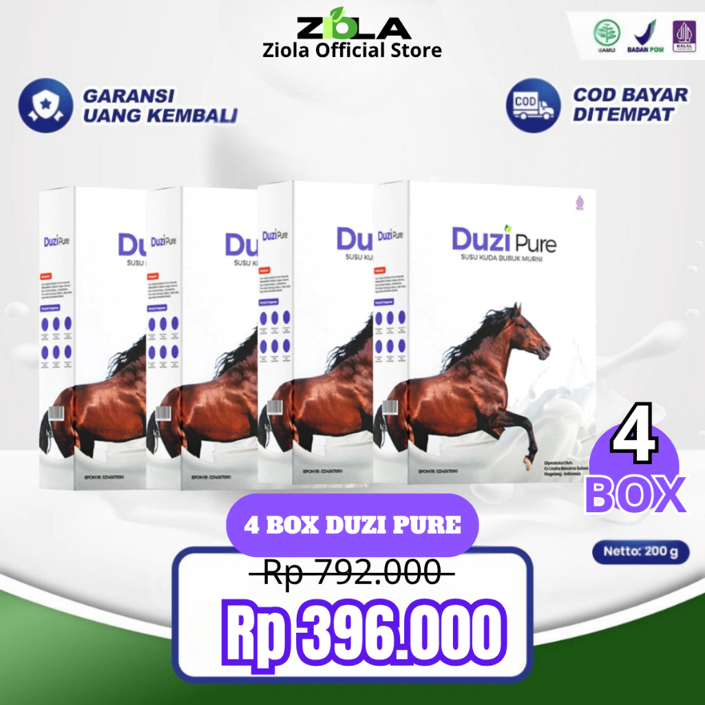 

Duzi Pure - Susu Kuda Lombok Bubuk Original Garansi 100% - 4 Box