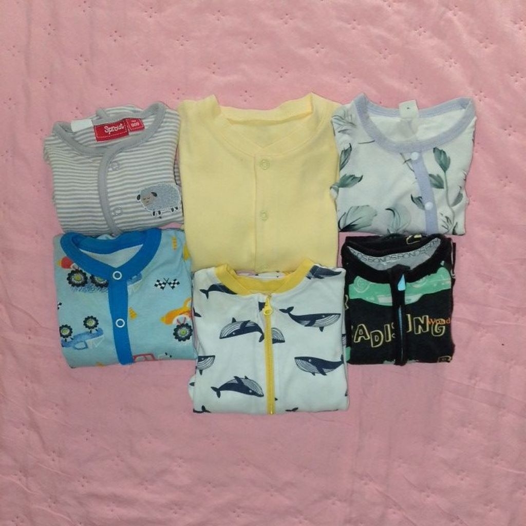 BACA DESKRIPSI Sleepsuit baby ss bayi brand Carters Anko Baby Shein Libby Bonds size nb-12 bulan baj