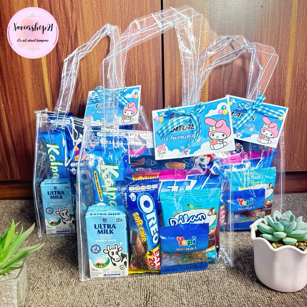 

Paket Snack Tema Biru Premium Tas Mika (FREE CARD)
