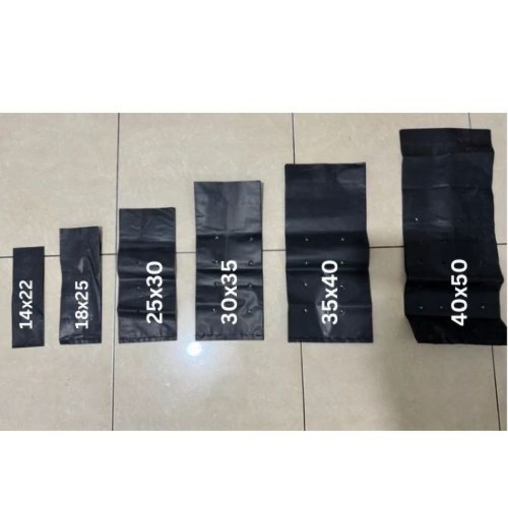 Plastik Polybag Tanaman 1Kg Hitam Kuat | Polybeg Tanaman | Ukuran 7x8 8x10 10x15 12x17 14x22 15x21 1