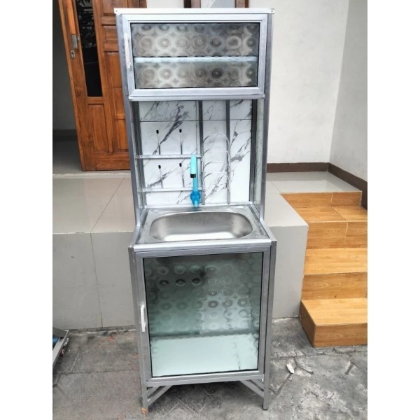 Rak piring mini wastafel 1 pintu/rak wastafel mini alumunium/rak piring alumunium/rak wastafel alumu