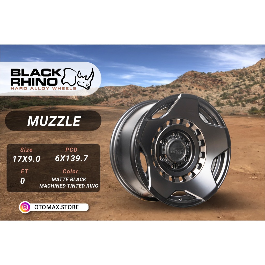 Velg Mobil Black Rhino Muzzle Ring 17 Matte Black Machined Tinted Ring
