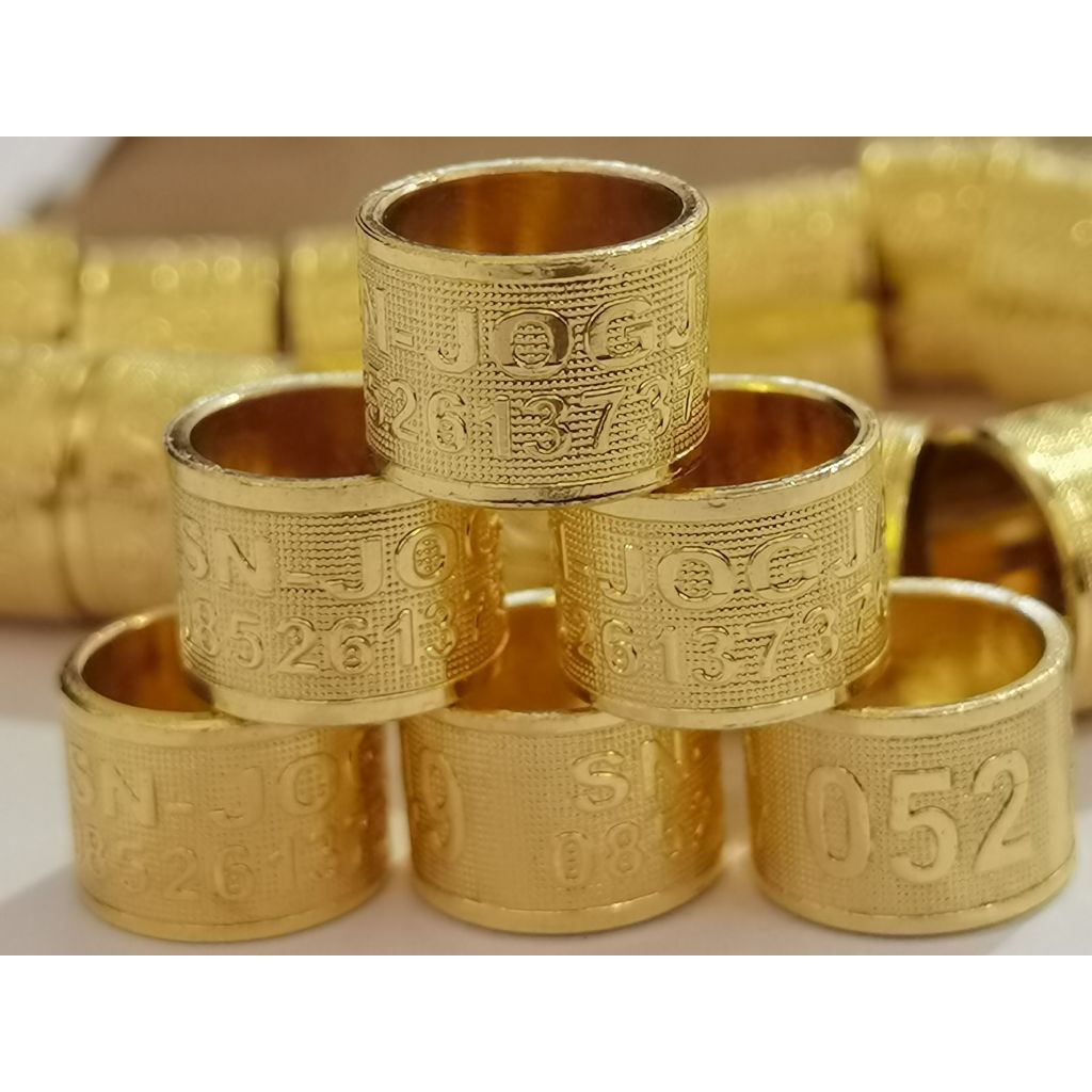 RING BURUNG | 39 KUNINGAN UKIR STANDART | CUSTOM CETAK NAMA | MERPATI | PERKUTUT | MURAI | KENARI | 
