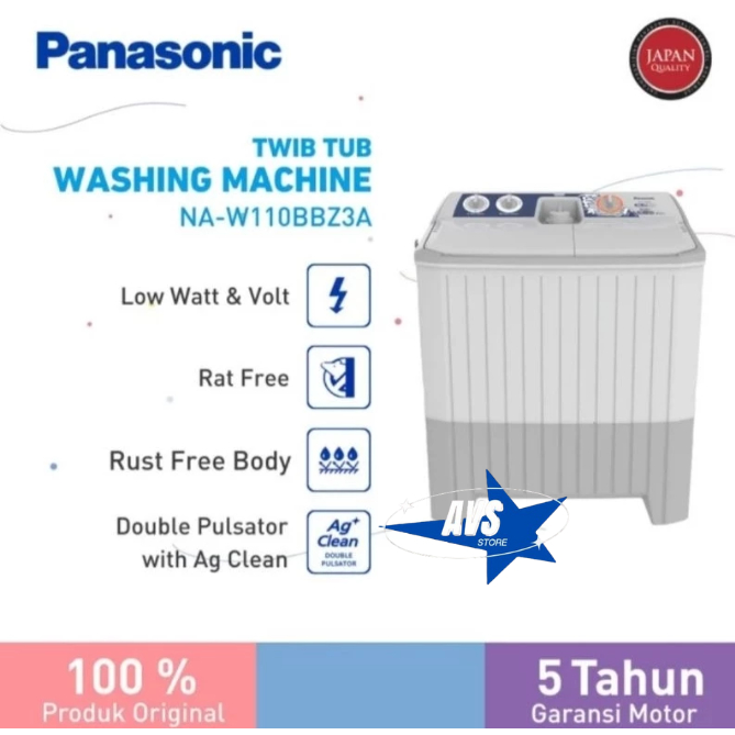 PANASONIC MESIN CUCI 2 TABUNG 11KG NAW-110BB